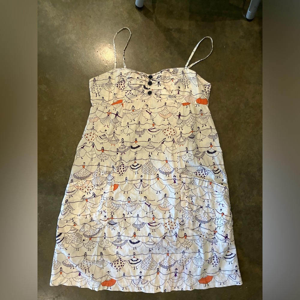 LILKA Women's White Dress with Doll Print